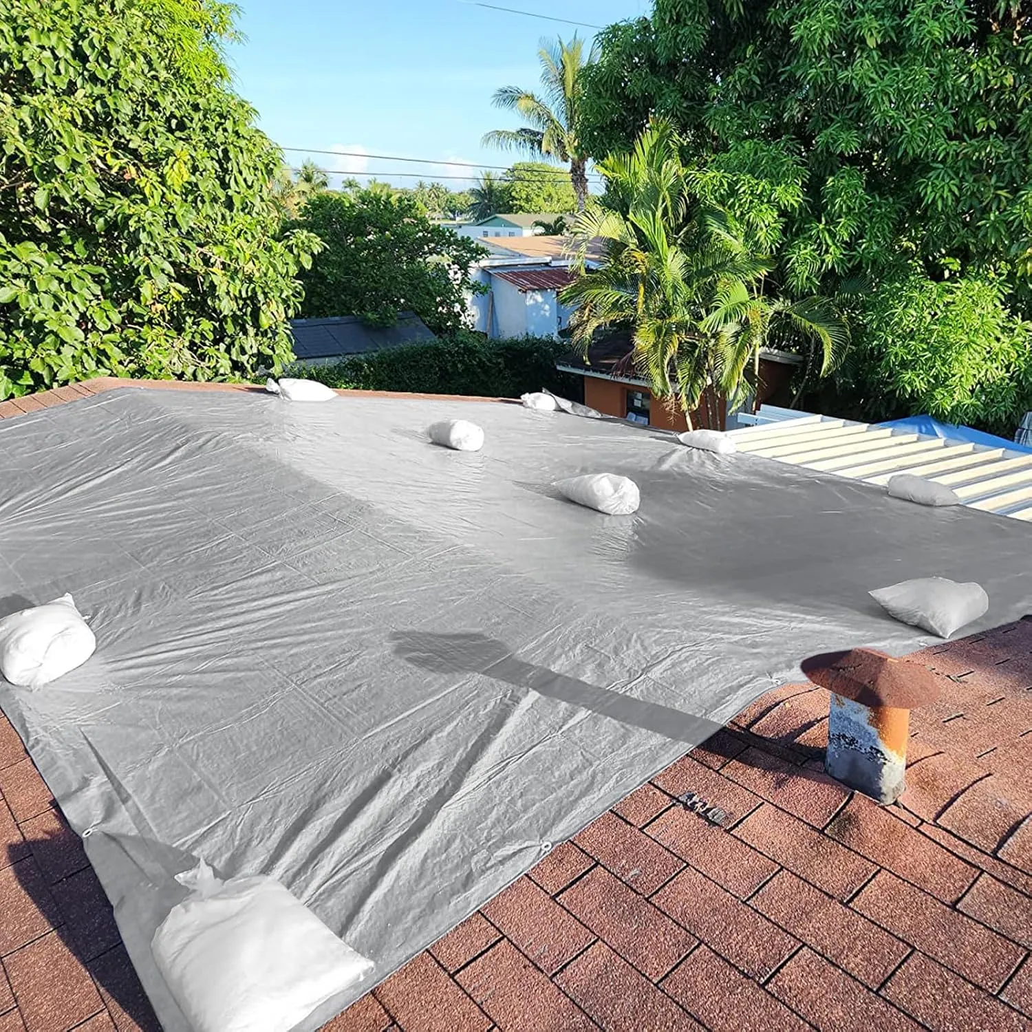 Tarps Heavy Duty Waterproof, 12 Mil Silver Waterproof Tarps for Outdoors with Grommets Reinforced Edges, UV Resistant, Tear&Fade Resistant, Camping Cover Under Tent, 10 * 10 FT