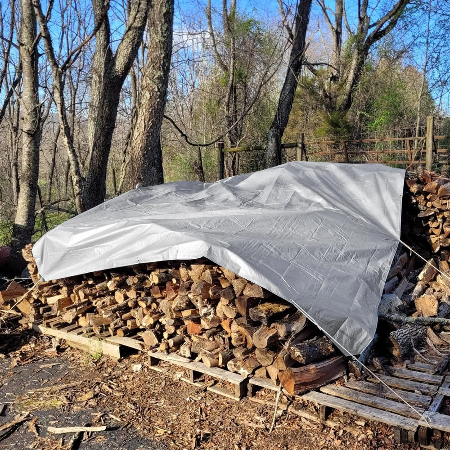 Tarps Heavy Duty Waterproof, 12 Mil Silver Waterproof Tarps for Outdoors with Grommets Reinforced Edges, UV Resistant, Tear&Fade Resistant, Camping Cover Under Tent, 10 * 10 FT