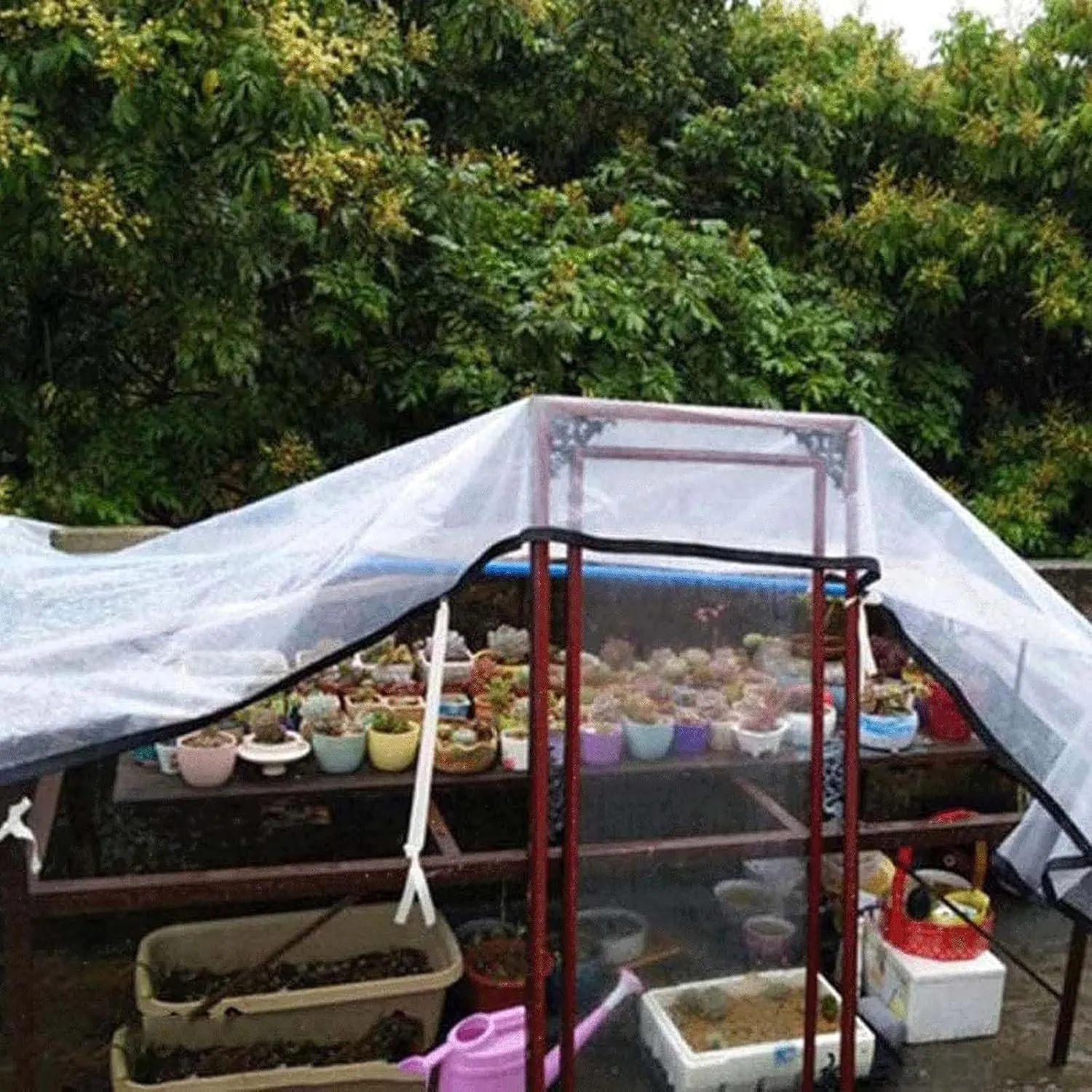 Tarps Heavy Duty Waterproof 6.6x32.8ft, Tarpaulin Clear, 5mil Thick Waterproof, UV Resistant, Rip and Tear Proof with Grommets and Reinforced Edges, for Boat Patio Garden Plants