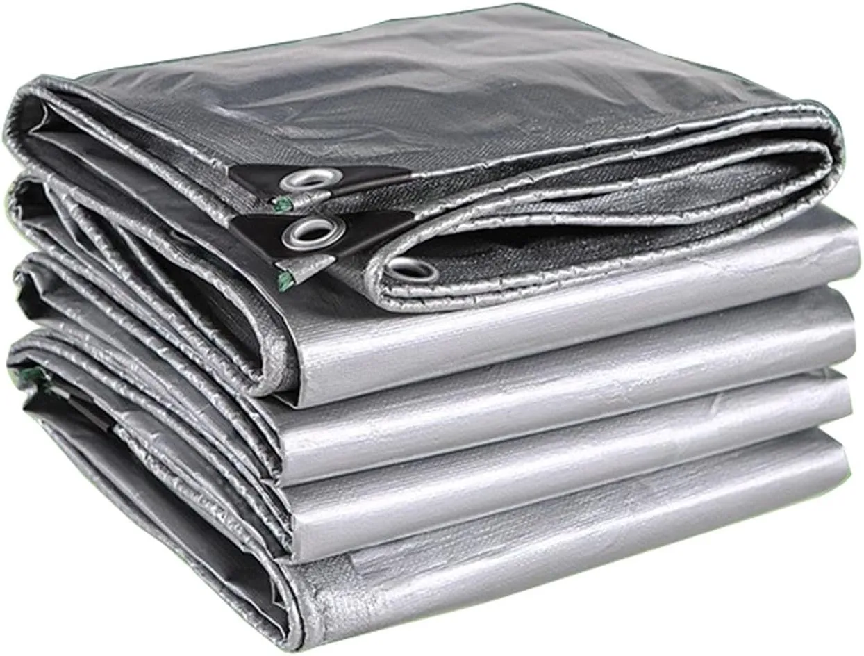 Tarps Heavy Duty Waterproof, Multipurpose Protective Cover, Windproof & Snowproof PVC Tarpaulin with Reinforced Edges for Roof, Camping, Patio, Pool, Boat (9x20m)