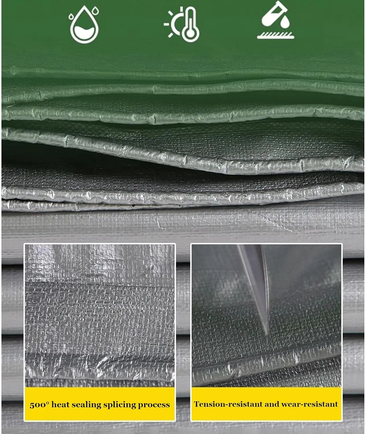 Tarps Heavy Duty Waterproof, Multipurpose Protective Cover, Windproof & Snowproof PVC Tarpaulin with Reinforced Edges for Roof, Camping, Patio, Pool, Boat (9x20m)