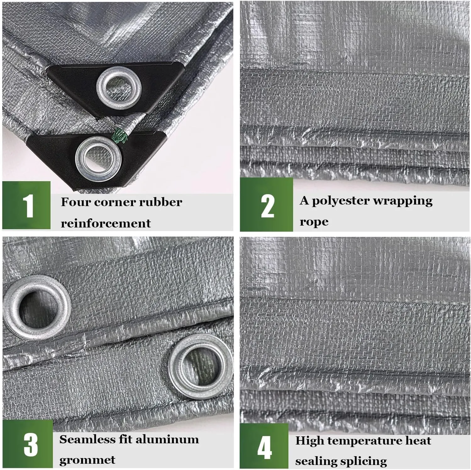 Tarps Heavy Duty Waterproof, Multipurpose Protective Cover, Windproof & Snowproof PVC Tarpaulin with Reinforced Edges for Roof, Camping, Patio, Pool, Boat (9x20m)