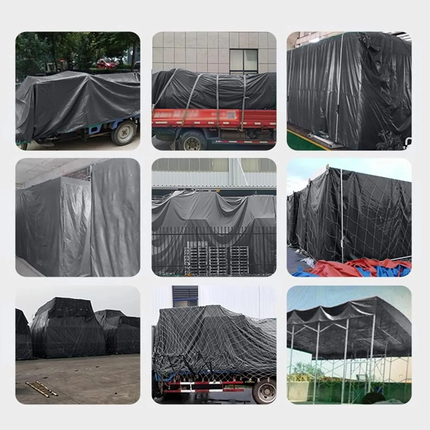 Tarps Heavy Duty Waterproof, Multipurpose Protective Cover, Windproof & Snowproof PVC Tarpaulin with Reinforced Edges for Roof, Camping, Patio, Pool, Boat (9x20m)