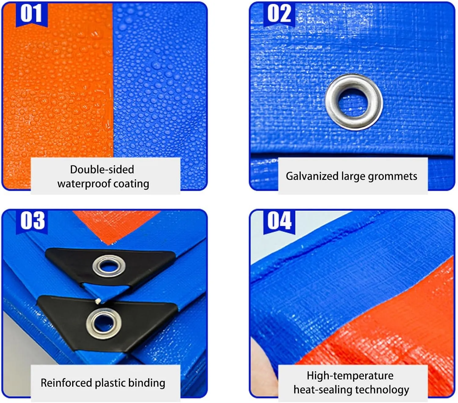 Tarps Heavy Duty Waterproof, Pool Tarp, Tent Tarp, 8 Mil Thick PE Tarpaulin, for Outdoor, Garden, Patio Covering Items, Camping Placed Under The Tent, Customizable