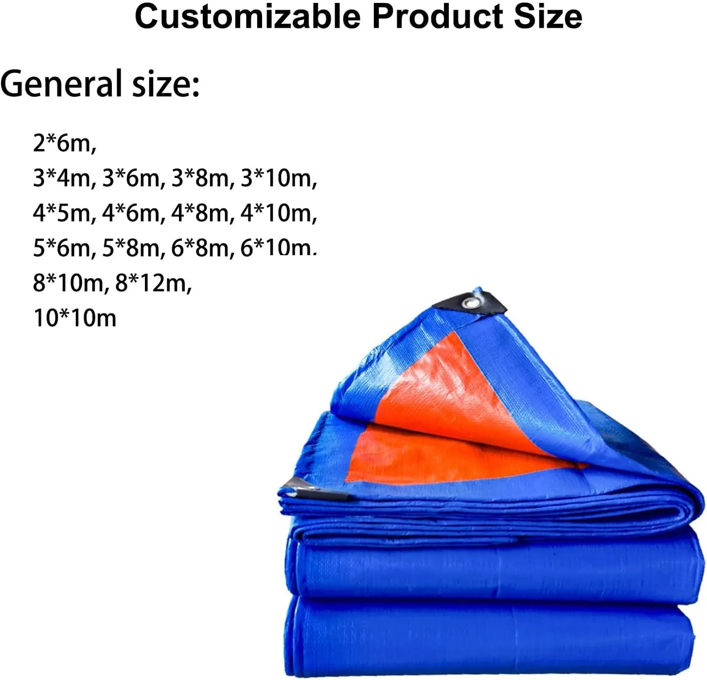 Tarps Heavy Duty Waterproof, Pool Tarp, Tent Tarp, 8 Mil Thick PE Tarpaulin, for Outdoor, Garden, Patio Covering Items, Camping Placed Under The Tent, Customizable
