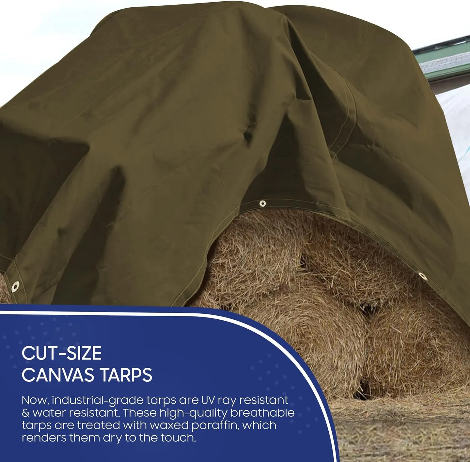 Tarps Now 10x12 ft Heavy Duty Canvas Tarp| 18 MIL Industrial Grade Fabric, Tear Resistance, Reinforced Edges, Brass Grommets | Ideal for Construction, Trucking, Manufacturing, Automotive –Olive Color