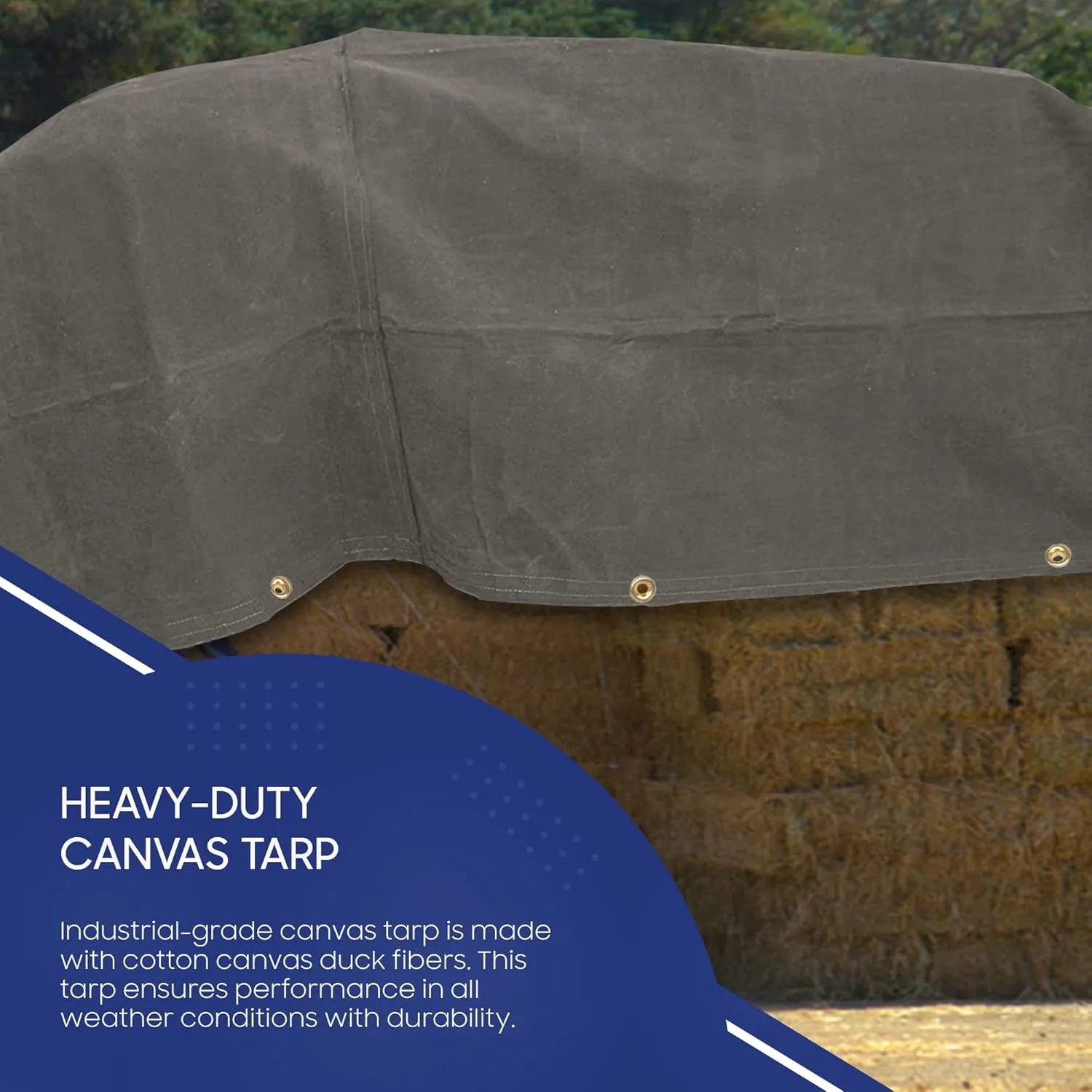 Tarps Now 10x20 ft Fire Retardant Canvas Tarp | 18 MIL Heavy Duty, Flame Retardant, Tear Resistance, Reinforced Edges, Brass Grommets | Ideal for Fire Prevention, Construction, Repairs | Olive Color