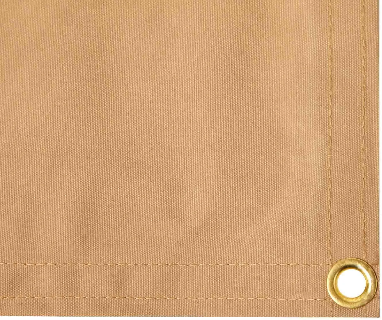 Tarps Now 8x12 Feet Waterproof Canvas Tarp|20 MIL Commercial Grade, Heavy Duty, Tear-Resistant, Rustproof Brass Grommets, Reinforced Edges| Ideal for Construction, Trucking, Manufacturing –Tan Color
