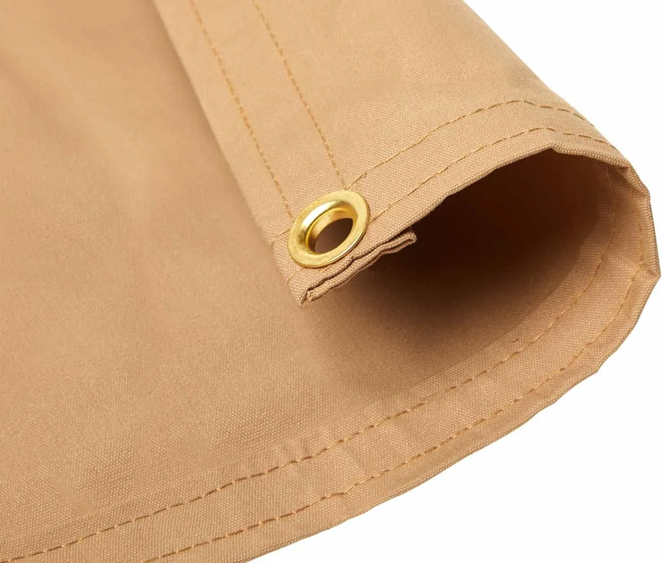 Tarps Now 8x12 Feet Waterproof Canvas Tarp|20 MIL Commercial Grade, Heavy Duty, Tear-Resistant, Rustproof Brass Grommets, Reinforced Edges| Ideal for Construction, Trucking, Manufacturing –Tan Color