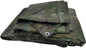 Tarps Now Camouflage Plastic Tarp (Poly Tarp) 30x30 ft - 8 MIL Heavy Duty Waterproof Cover | Tear-Resistant with Rustproof Grommets & Reinforced Edges | Ideal for Camping, Landscaping - Woodland Camo