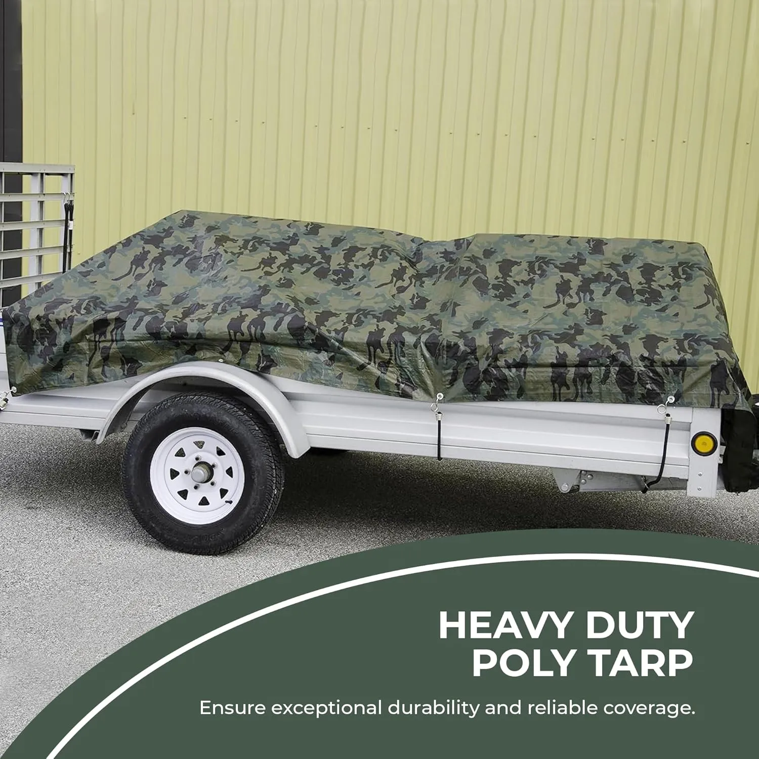 Tarps Now Camouflage Plastic Tarp (Poly Tarp) 30x30 ft - 8 MIL Heavy Duty Waterproof Cover | Tear-Resistant with Rustproof Grommets & Reinforced Edges | Ideal for Camping, Landscaping - Woodland Camo
