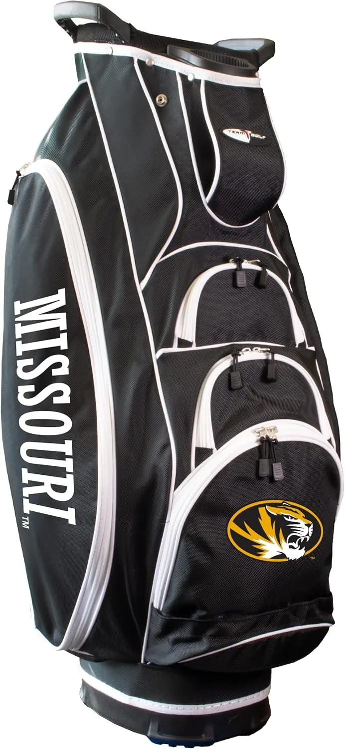 Team Golf NCAA Lightweight, 10-Way Club Divider, Spring Action Stand, Insulated Cooler Pocket, Velcro Glove and Umbrella Holder & Lift Assist Handles