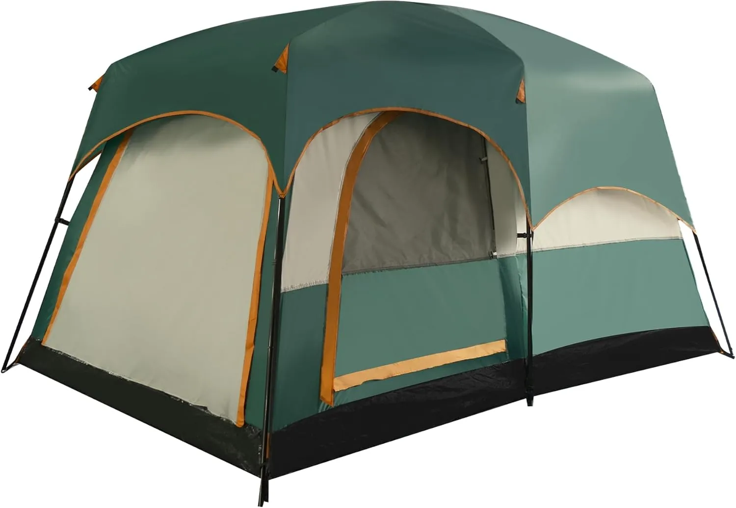 TENPLAY 3-4 Person Family Cabin Tent,170T Polyester,PU Coating Waterproof2000mm,2Room 3Doors 3Mesh Windows,Double Layer,Large Tent for Outdoor,Picnic,Camping,Family Gathering. (Green)…