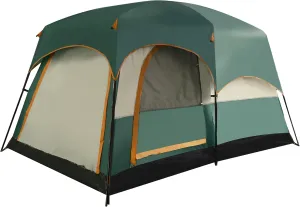 TENPLAY 3-4 Person Family Cabin Tent,170T Polyester,PU Coating Waterproof2000mm,2Room 3Doors 3Mesh Windows,Double Layer,Large Tent for Outdoor,Picnic,Camping,Family Gathering. (Green)…