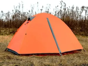 Tent 2 Person Family Camping Tent with Zipped Double Door and Carrying Bag Double Layer Dome Tent for Outdoor Camping Beach Garden