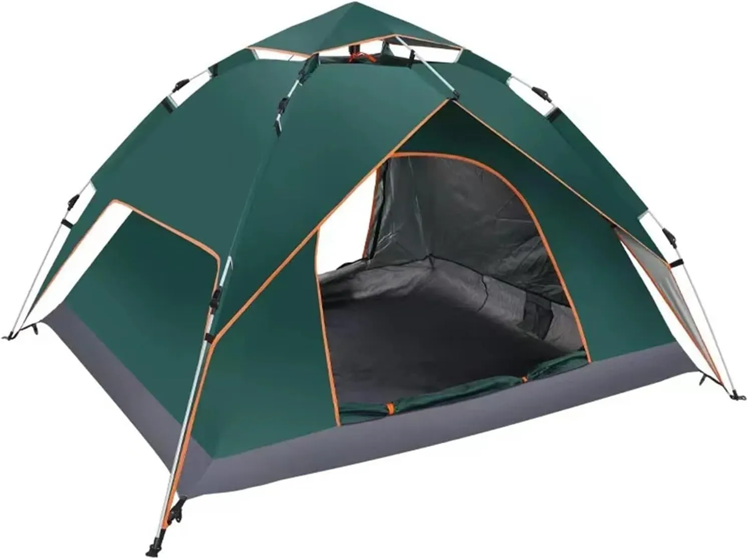 Tent 3-4 Person Fully Outdoor Automatic Quick Open Tent Tent Camping Family Outdoor Llightweight Instant Setup Tent Lightweight (Color : Green Double Layer)