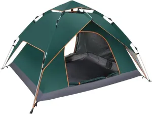 Tent 3-4 Person Fully Outdoor Automatic Quick Open Tent Tent Camping Family Outdoor Llightweight Instant Setup Tent Lightweight (Color : Green Double Layer)