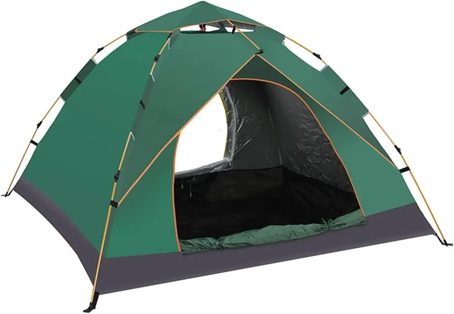 Tent 3-4 Person Fully Outdoor Automatic Quick Open Tent Tent Camping Family Outdoor Llightweight Instant Setup Tent Lightweight (Color : Green Double Layer)