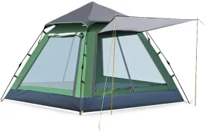 Tent 3-4 Person Single Layer Tents Waterproof UV Weather Resistant Family Outdoor Fishing Party Camping Tent Beach Travel Yurt (Color : Army Green)