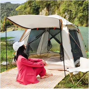 Tent Camping 4 People Double Doors and Four Windows, Family Tents for Camping Stable and Lightweight Tent Pop Up for Camping Hiking Picnic Garden