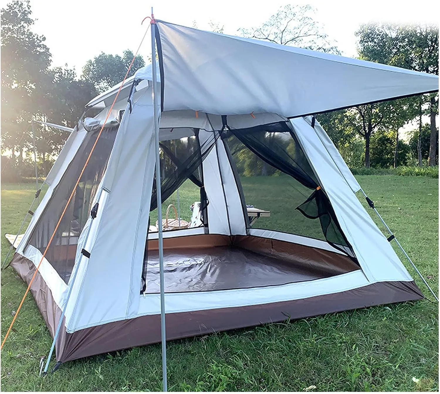 Tent Camping 4 People Waterproof, Tepee Tent Camping Practical Sturdy Lightweight Tent for Family Camping,Hiking Party