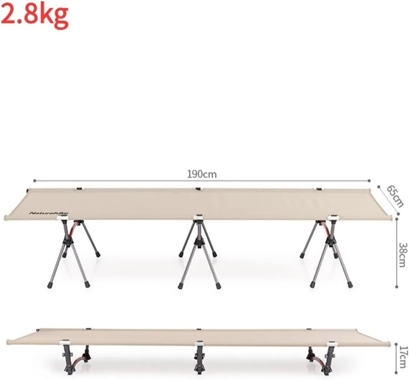 Tent Camping Quick-Open Tent Off-The-Ground Single Ultralight Tent Can Be Matched with (Color : Only One Tent) (Only Khaki Bed One Size)