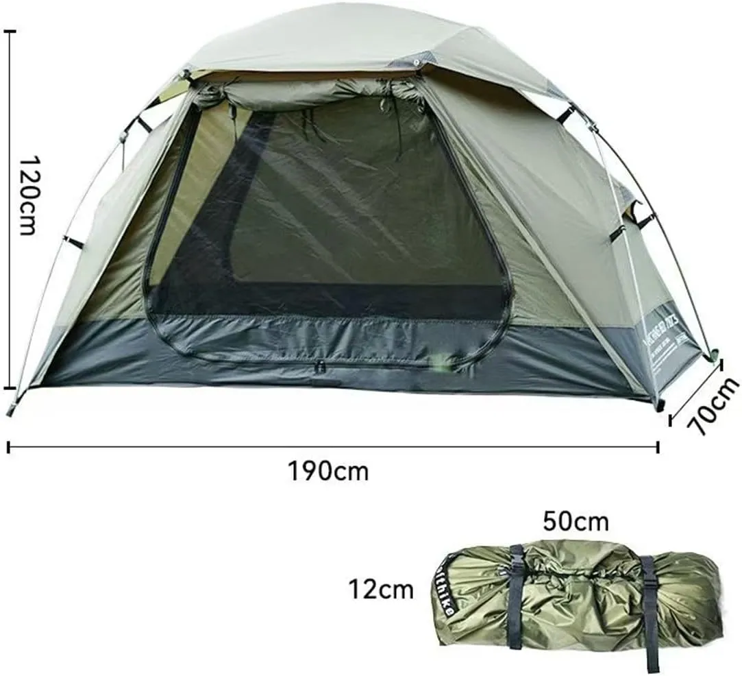 Tent Cots for Camping 1 Person Foldable Elevated Off Ground Tent with Built in Air Mattress Camping Cots for Adults Travel Cot