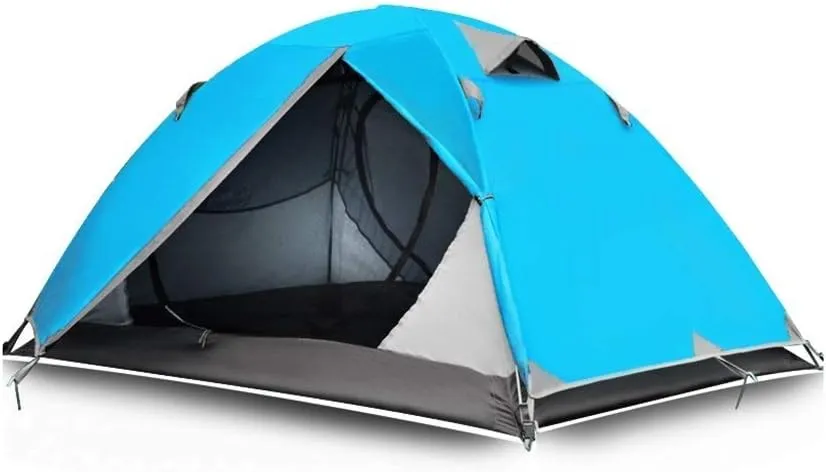 Tent - Easy and Quick Set Up Camping Tent, Professional Waterproof Windproof Fabric, UV Resistant, Double Layer Little Surprise, Blue