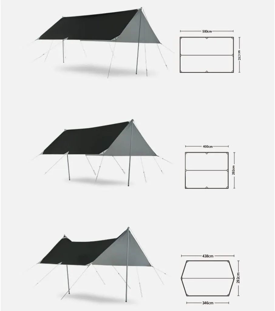 Tent Tarp Camping Tarp Waterproof Tent Tarpaulin Awning Canopy Waterproof Outdoor Shelter Tent Tarp (Size : 400 * 292cm)