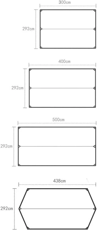 Tent Tarp Camping Tarps Lightweight Waterproof Rectangle Shelter Outdoor Tent Awning Canopy Tent Tarp (Size : 4 * 2.92m)