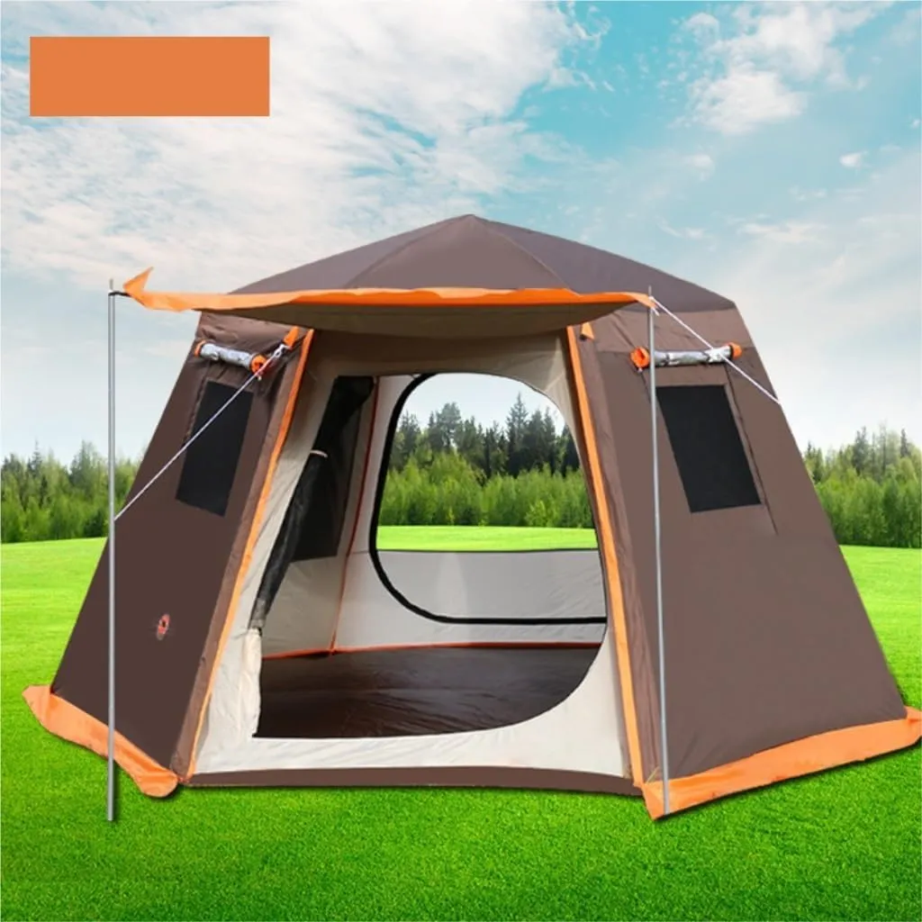 Tent Tent Outdoor Automatic Tent Sun Protection Rainstorm Tent Camping Double-Layer Aluminum Pole Hexagonal Tent Outdoor Tent