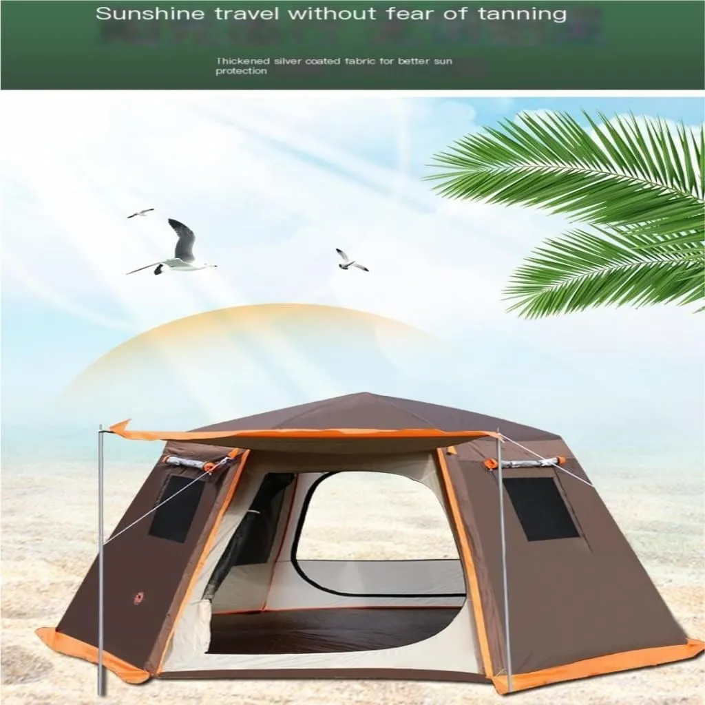 Tent Tent Outdoor Automatic Tent Sun Protection Rainstorm Tent Camping Double-Layer Aluminum Pole Hexagonal Tent Outdoor Tent