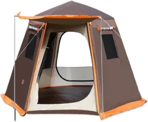Tent Tent Outdoor Automatic Tent Sun Protection Rainstorm Tent Camping Double-Layer Aluminum Pole Hexagonal Tent Outdoor Tent