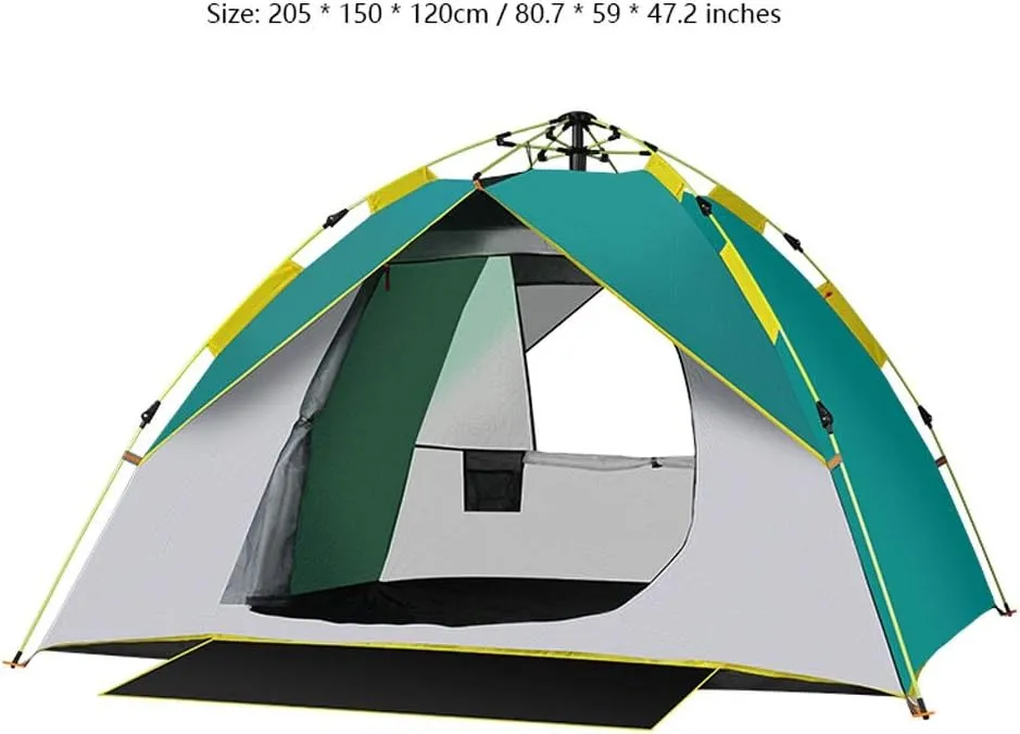 Tent Waterproof Camping Hiking Automatic Tent Dual Layer Travel Tent 4 Season Anti UV Beach Tent for 2-3 Person Family Yurt (Color : Blue)