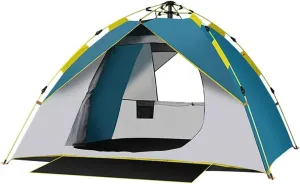 Tent Waterproof Camping Hiking Automatic Tent Dual Layer Travel Tent 4 Season Anti UV Beach Tent for 2-3 Person Family Yurt (Color : Blue)