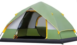 Tent,Camping Family Waterproof Camping Tent,Outdoor Double Layer Hiking 3-4 People Sun Shelter Green 85x53inch