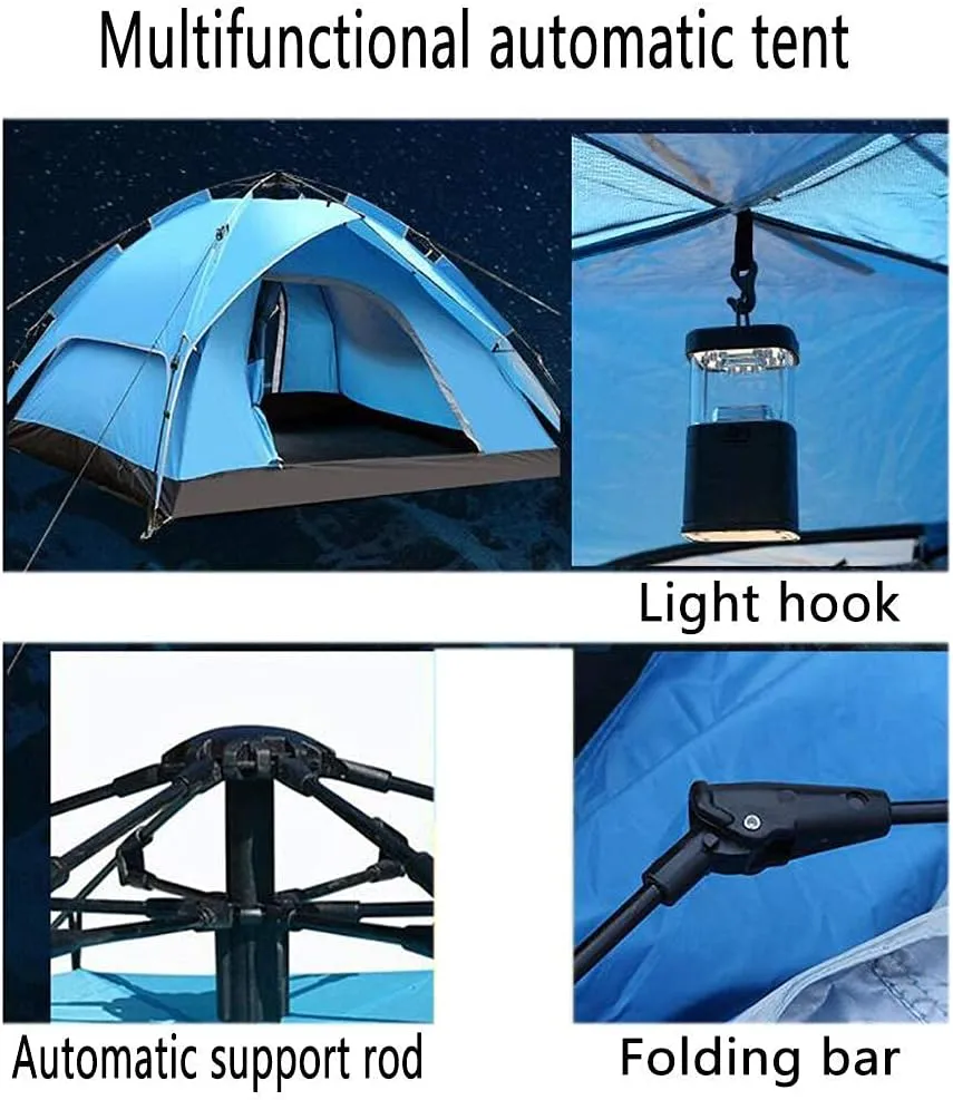 Tent,Camping Family Waterproof Camping Tent,Outdoor Double Layer Ventilation 3-4 People Orange, 79x53tum