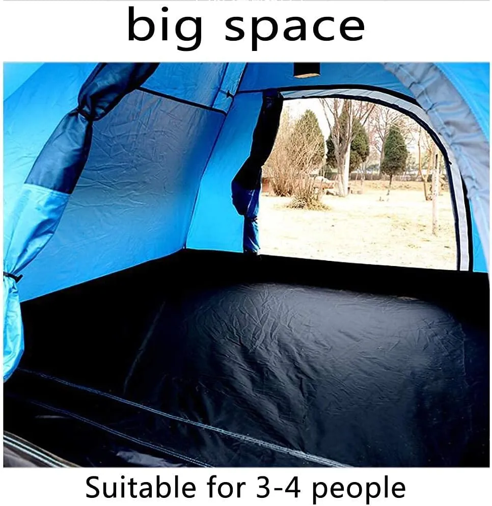 Tent,Camping Family Waterproof Camping Tent,Outdoor Double Layer Ventilation 3-4 People Orange