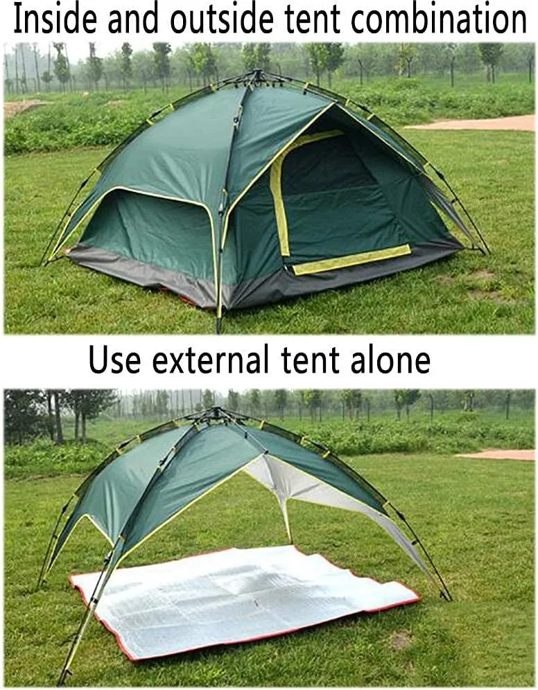 Tent,Camping Family Waterproof Camping Tent,Outdoor Double Layer Ventilation 3-4 People Orange