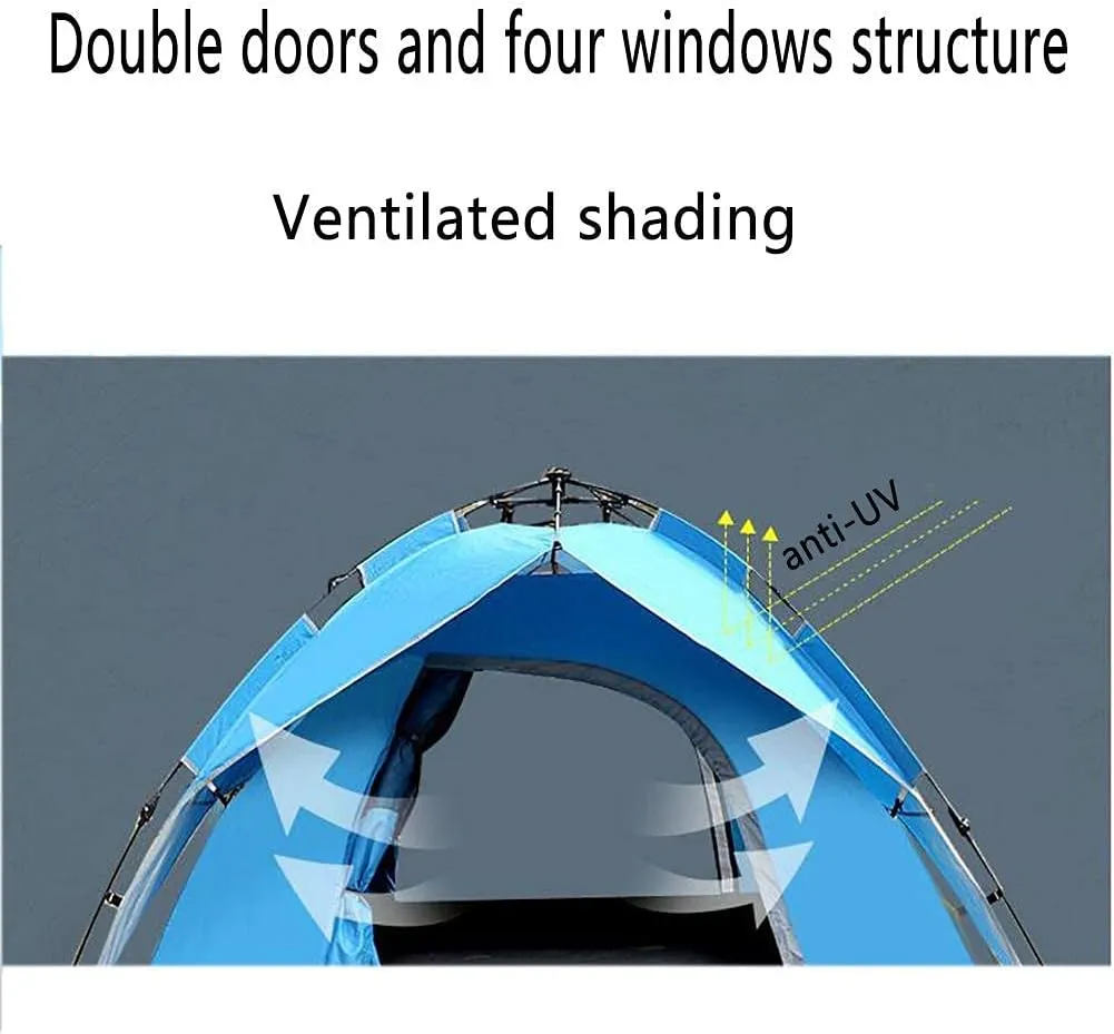 Tent,Camping Family Waterproof Camping Tent,Outdoor Double Layer Ventilation 3-4 People Orange