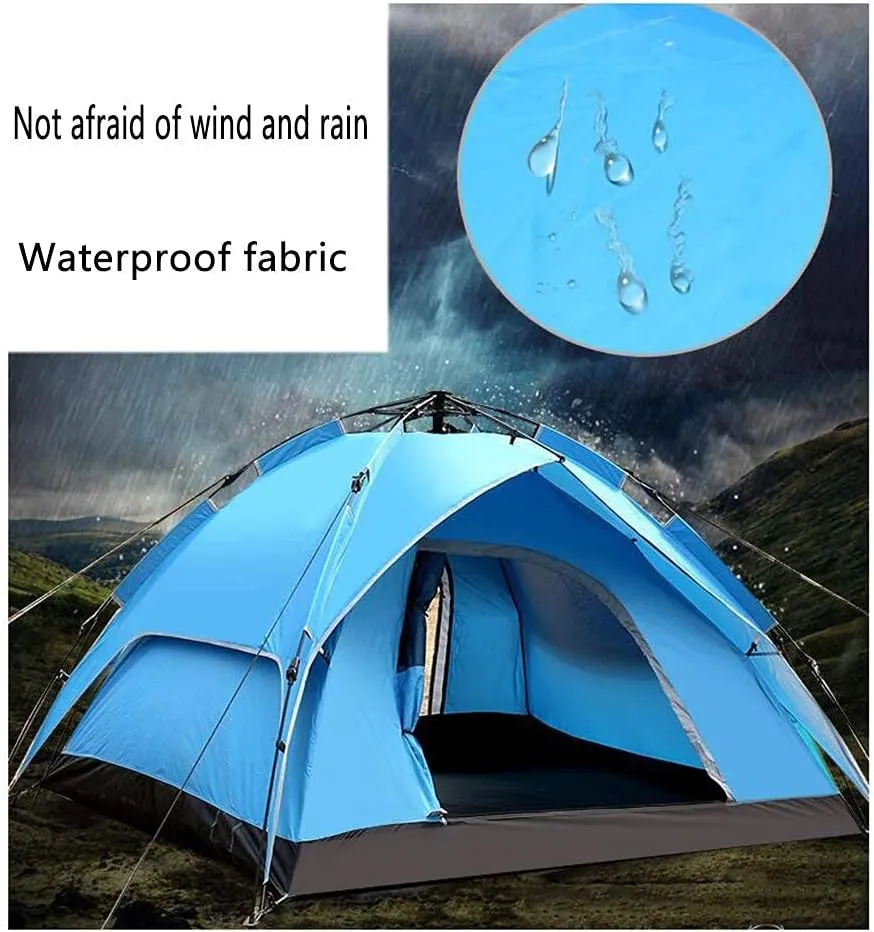 Tent,Camping Family Waterproof Camping Tent,Outdoor Double Layer Ventilation 3-4 People Orange