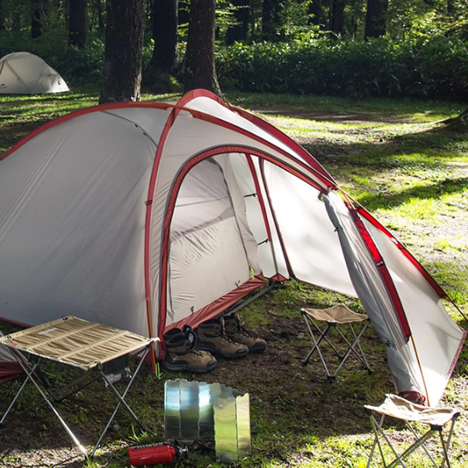 Tents 3 Person 4 Season Family Tent 20D Silicone Fabric Waterproof Double-Layer Camping Tent One Room One Hall