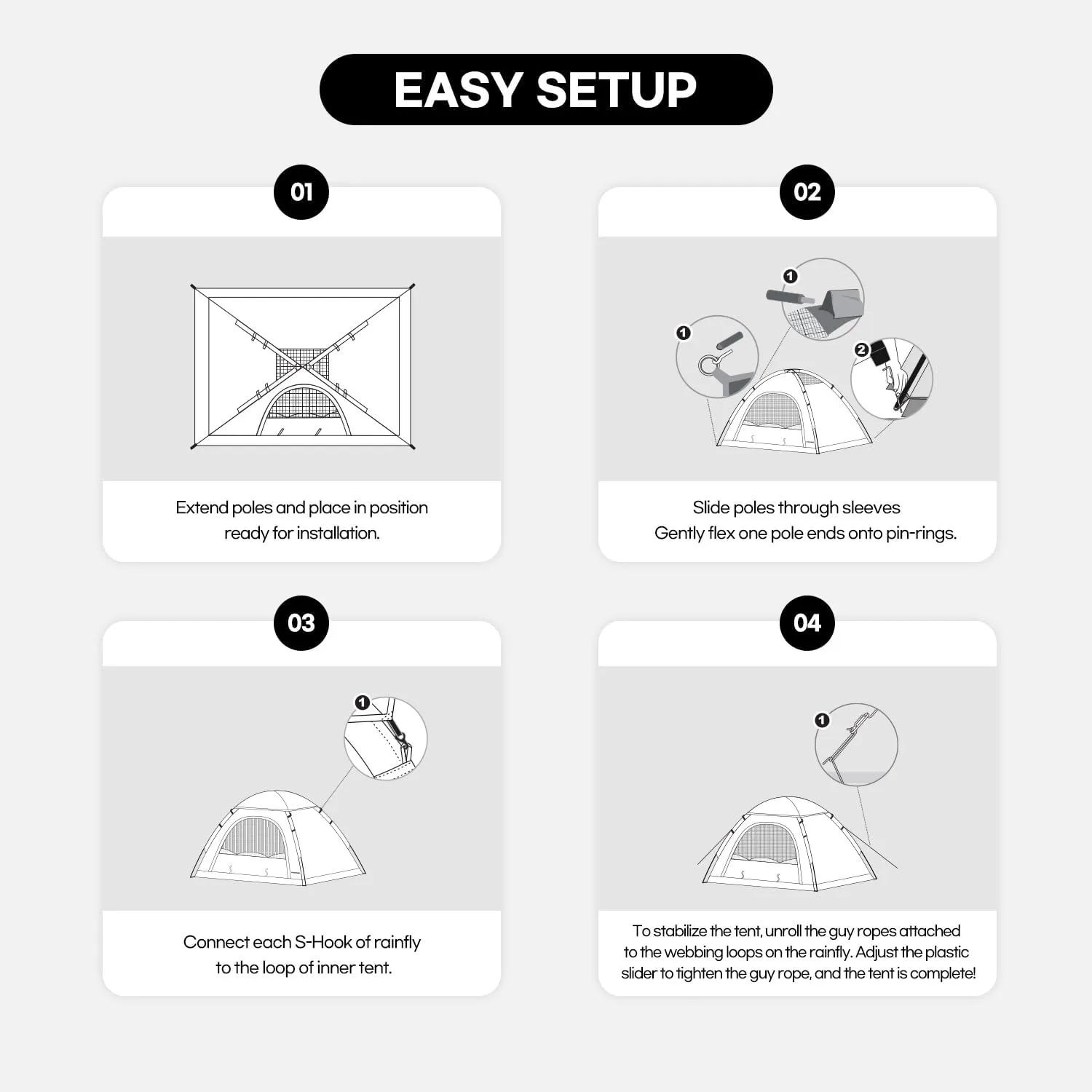 Tents for Camping 2/4/6 Person Camping Dome Tent, Easy to Set Up, Lightweight Camping Tent, Portable Camping Tent for Outdoor and Backpacking Sundome Tent