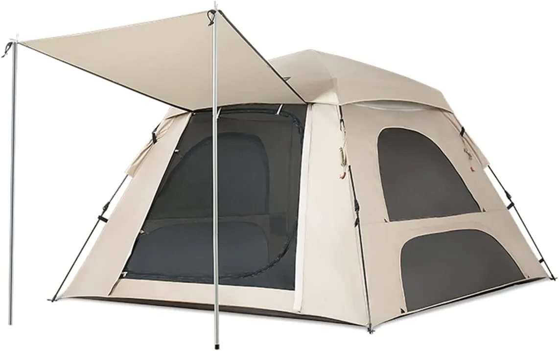 Tents for Camping 3 Person Pop Up Tent with Waterproof Layer,Family Tent with Porch and 4 Mesh Windows Folding Beach Tents for Adult Kids,Quick to Set Up