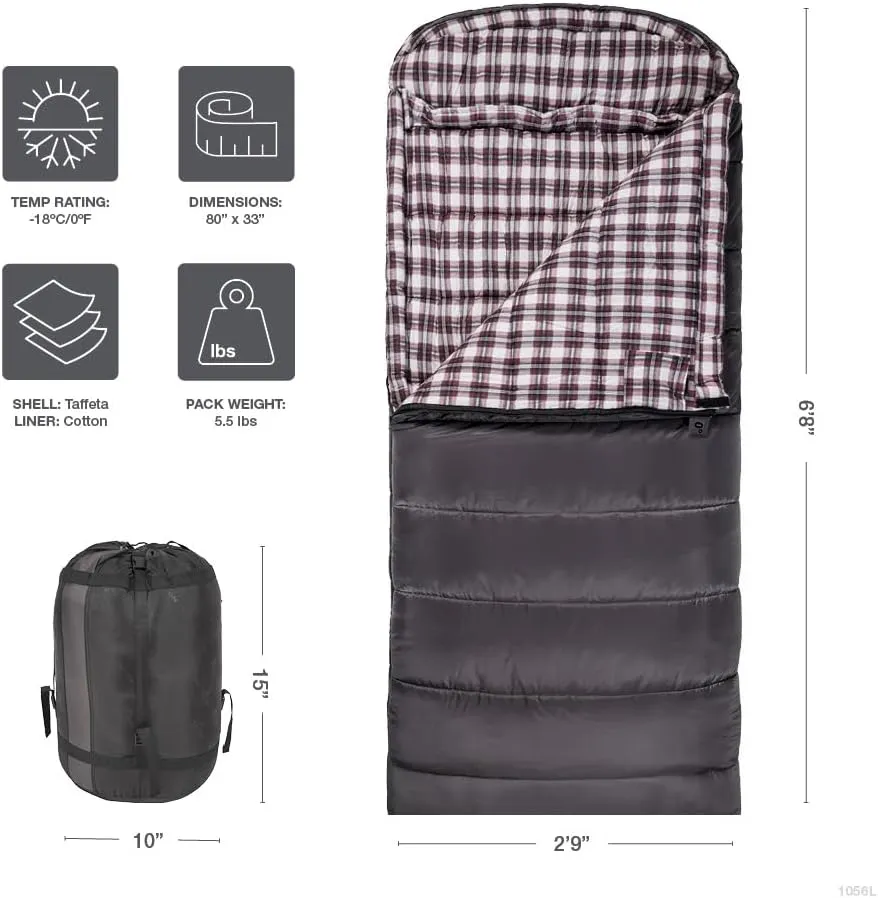 Teton Celsius XXL Sleeping Bag, Cold Weather Sleeping Bags for Adults and Kids, Camping Made Easy and Warm. Compression Sack Included, 35F, 25F, 0F, 20F Degree