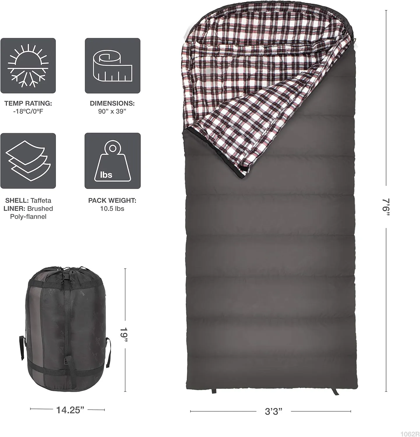 Teton Celsius XXL Sleeping Bag, Cold Weather Sleeping Bags for Adults and Kids, Camping Made Easy and Warm. Compression Sack Included, 35F, 25F, 0F, 20F Degree