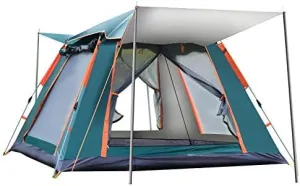 Throw Tent Outdoor Automatic Tents Double Layer Waterproof Camping Hiking Tent 4 Season Outdoor Large Family Tents (Color : D) (E One Size)