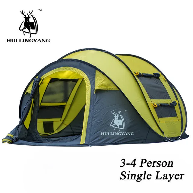 throwing automatic tent waterproof hiking Quick resolution Hot deal camping HUI throw up outdoor tent LINGYANG family tents large tents pop waterproof