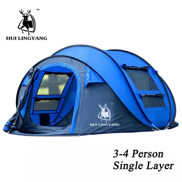 throwing automatic tent waterproof hiking Quick resolution Hot deal camping HUI throw up outdoor tent LINGYANG family tents large tents pop waterproof