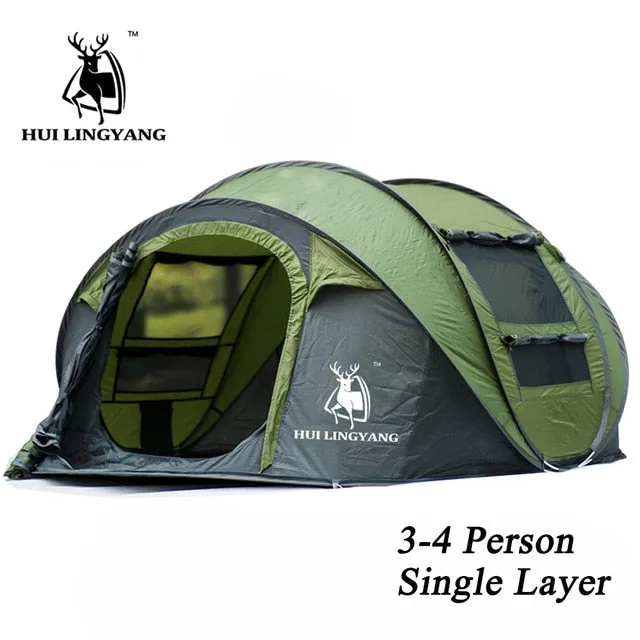 throwing automatic tent waterproof hiking Quick resolution Hot deal camping HUI throw up outdoor tent LINGYANG family tents large tents pop waterproof